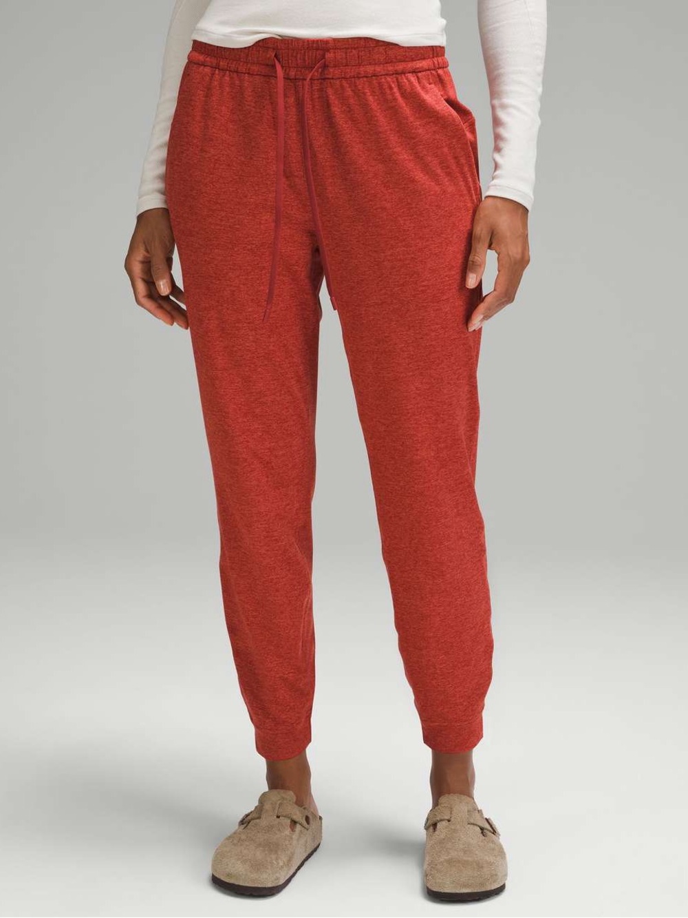 lululemon Soft Jersey Classic-Fit Mid-Rise Jogger Heathered Terra Orange size 6